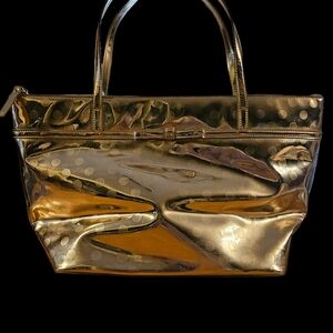 Gold Polka Dot Women's Handbag